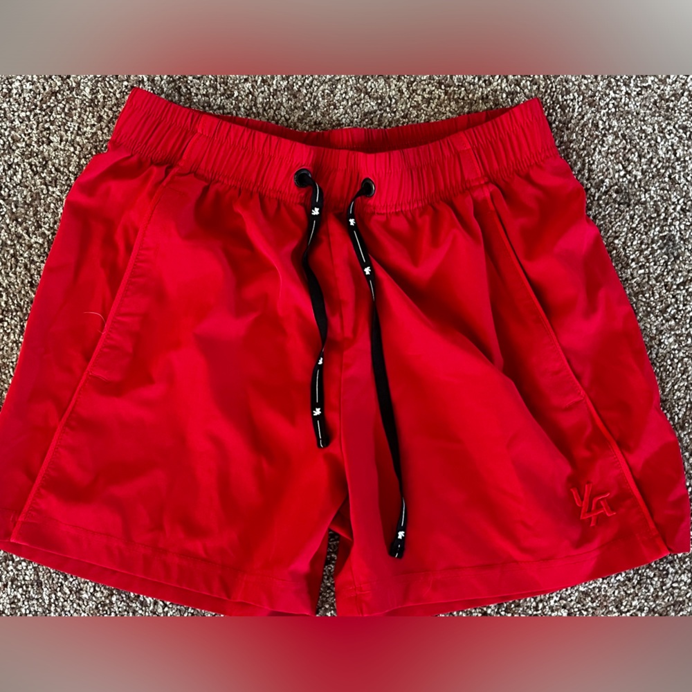 Young LA Men's M Red 101 Bodybuilding Short Shorts 4" Inseam